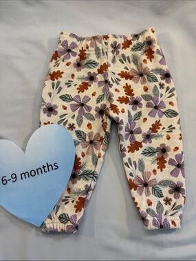 Garanimals Cream Leggings with Purple & Rust Floral Print